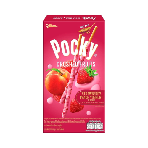 GLICO | Pocky biscuit stick de yaourt à la fraise et à la pêche 38g