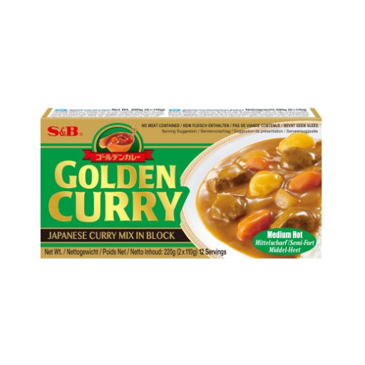 S&B | Mélange de sauce au curry doré moyen piquant 220 g